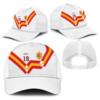 Custom Spain National Football Baseball Net Cap Geometric Flag Stripe Pattern Retro Graphic Concept