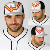 Custom Spain National Football Baseball Net Cap Geometric Flag Stripe Pattern Retro Graphic Concept