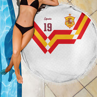 Custom Spain National Football Beach Blanket Geometric Flag Stripe Pattern Retro Graphic Concept