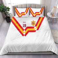 Custom Spain National Football Bedding Set Geometric Flag Stripe Pattern Retro Graphic Concept