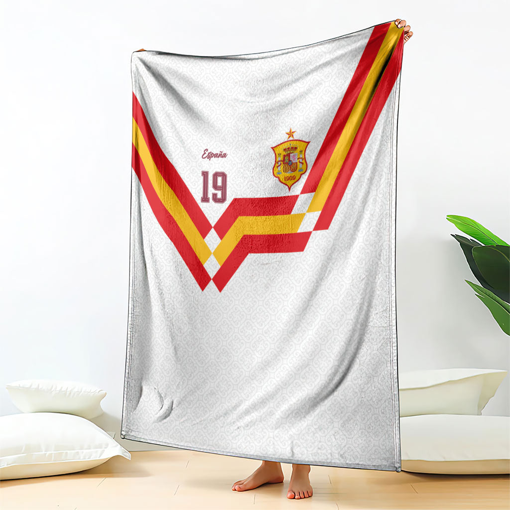Custom Spain National Football Blanket Geometric Flag Stripe Pattern Retro Graphic Concept