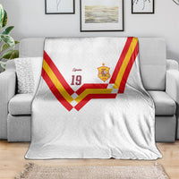 Custom Spain National Football Blanket Geometric Flag Stripe Pattern Retro Graphic Concept
