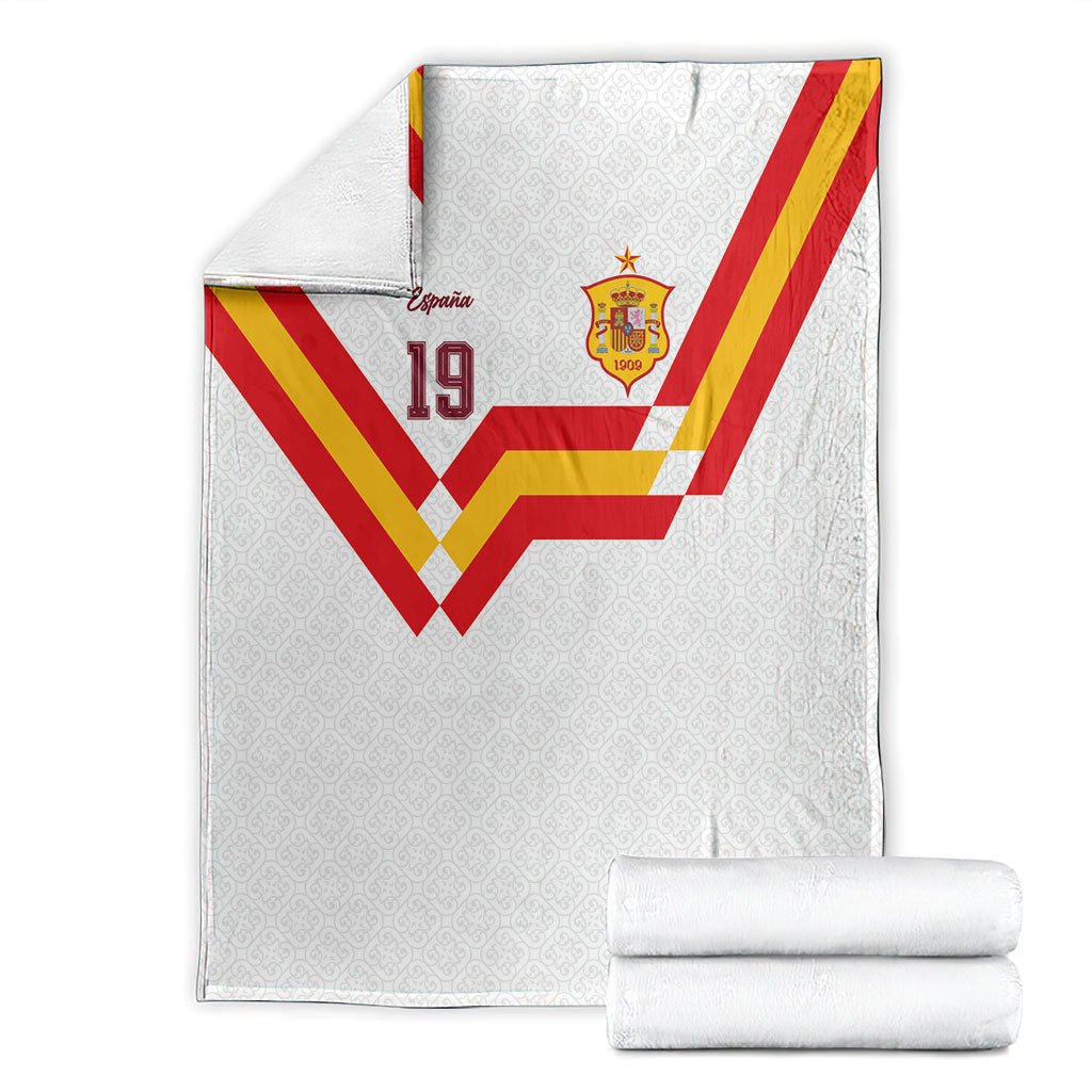 Custom Spain National Football Blanket Geometric Flag Stripe Pattern Retro Graphic Concept