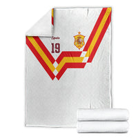 Custom Spain National Football Blanket Geometric Flag Stripe Pattern Retro Graphic Concept