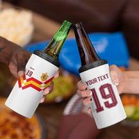 Custom Spain National Football 4 in 1 Can Cooler Tumbler Geometric Flag Stripe Pattern Retro Graphic Concept