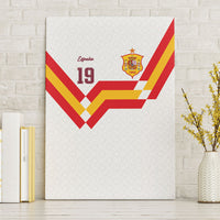 Custom Spain National Football Canvas Wall Art Geometric Flag Stripe Pattern Retro Graphic Concept