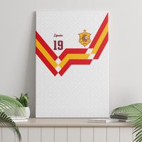 Custom Spain National Football Canvas Wall Art Geometric Flag Stripe Pattern Retro Graphic Concept