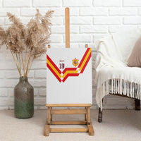 Custom Spain National Football Canvas Wall Art Geometric Flag Stripe Pattern Retro Graphic Concept