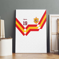 Custom Spain National Football Canvas Wall Art Geometric Flag Stripe Pattern Retro Graphic Concept