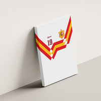 Custom Spain National Football Canvas Wall Art Geometric Flag Stripe Pattern Retro Graphic Concept