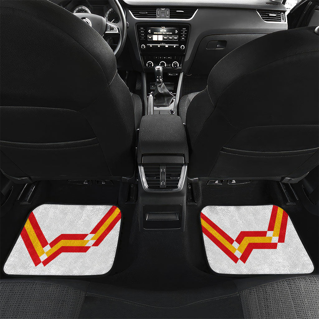 Custom Spain National Football Car Mats Geometric Flag Stripe Pattern Retro Graphic Concept