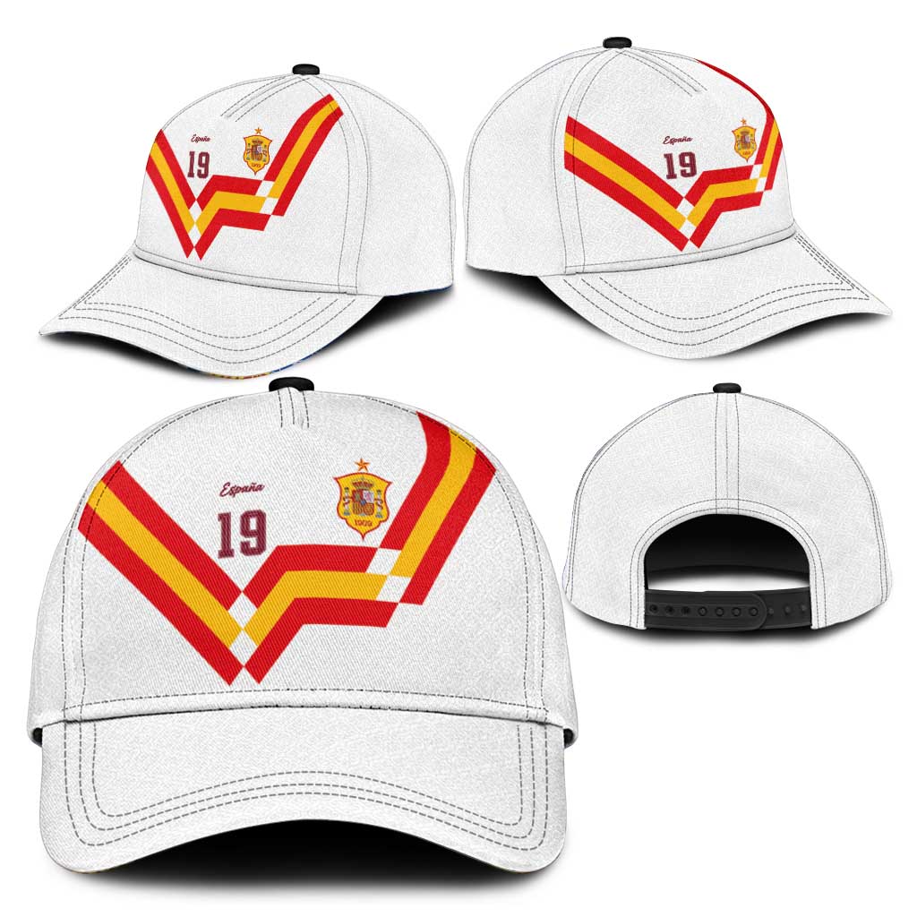 Custom Spain National Football Classic Cap Geometric Flag Stripe Pattern Retro Graphic Concept