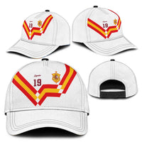 Custom Spain National Football Classic Cap Geometric Flag Stripe Pattern Retro Graphic Concept