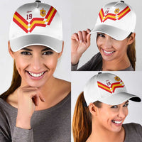 Custom Spain National Football Classic Cap Geometric Flag Stripe Pattern Retro Graphic Concept