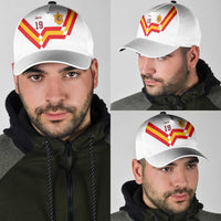 Custom Spain National Football Classic Cap Geometric Flag Stripe Pattern Retro Graphic Concept