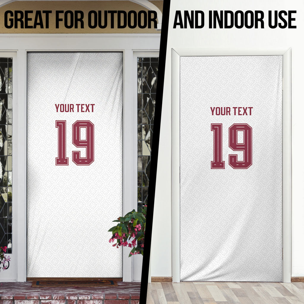 Custom Spain National Football Door Cover Geometric Flag Stripe Pattern Retro Graphic Concept