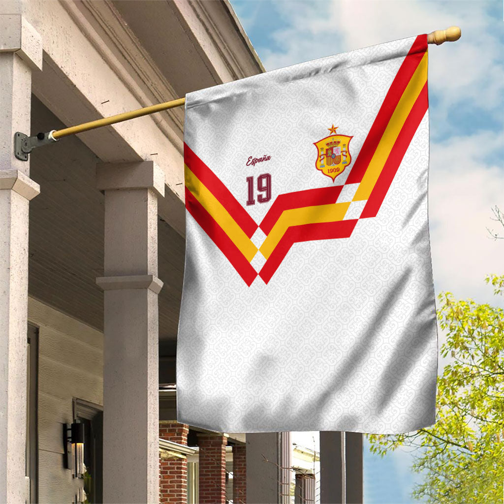 Custom Spain National Football Garden Flag Geometric Flag Stripe Pattern Retro Graphic Concept