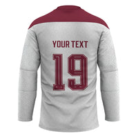 Custom Spain National Football Hockey Jersey Geometric Flag Stripe Pattern Retro Graphic Concept