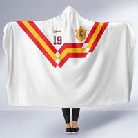 Custom Spain National Football Hooded Blanket Geometric Flag Stripe Pattern Retro Graphic Concept