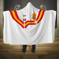 Custom Spain National Football Hooded Blanket Geometric Flag Stripe Pattern Retro Graphic Concept