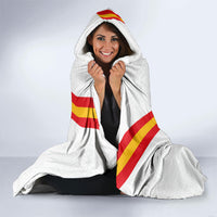 Custom Spain National Football Hooded Blanket Geometric Flag Stripe Pattern Retro Graphic Concept