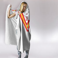 Custom Spain National Football Hooded Blanket Geometric Flag Stripe Pattern Retro Graphic Concept