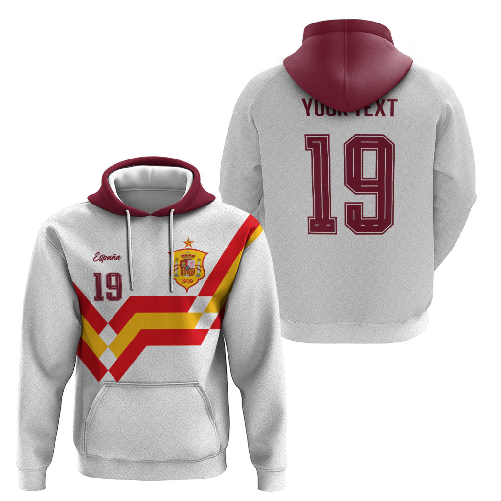 Custom Spain National Football Hoodie Geometric Flag Stripe Pattern Retro Graphic Concept