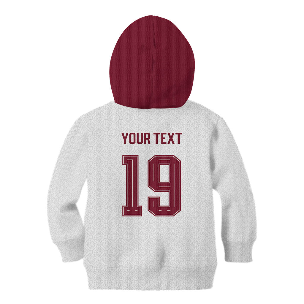 Custom Spain National Football Kid Hoodie Geometric Flag Stripe Pattern Retro Graphic Concept