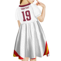 Custom Spain National Football Kid Short Sleeve Dress Geometric Flag Stripe Pattern Retro Graphic Concept