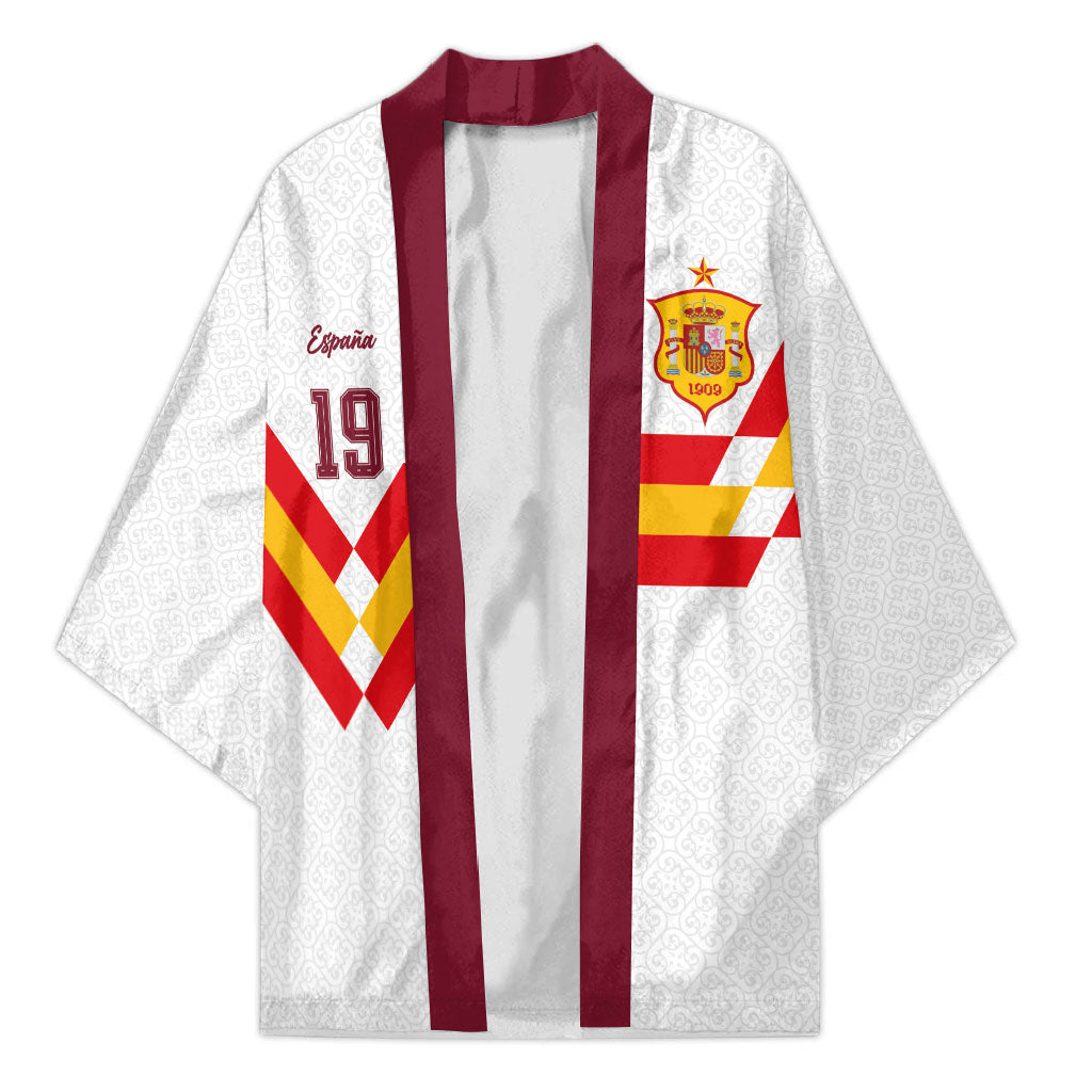 Custom Spain National Football Kimono Geometric Flag Stripe Pattern Retro Graphic Concept