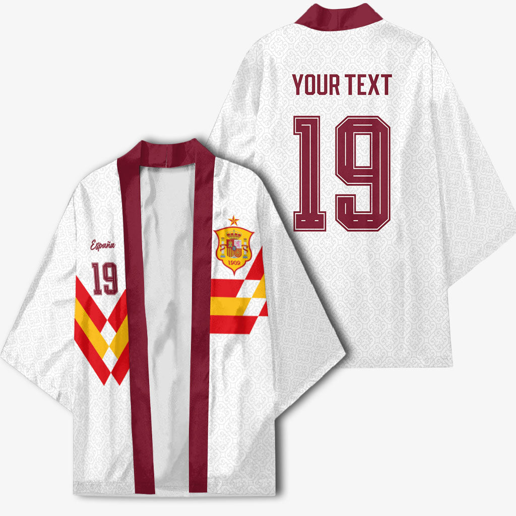 Custom Spain National Football Kimono Geometric Flag Stripe Pattern Retro Graphic Concept