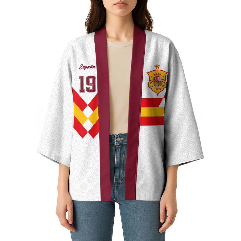 Custom Spain National Football Kimono Geometric Flag Stripe Pattern Retro Graphic Concept
