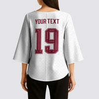 Custom Spain National Football Kimono Sleeve Blouse Geometric Flag Stripe Pattern Retro Graphic Concept