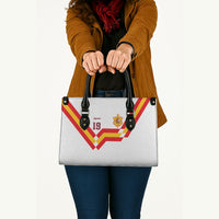 Custom Spain National Football Leather Bag Geometric Flag Stripe Pattern Retro Graphic Concept