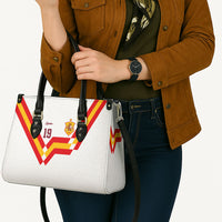 Custom Spain National Football Leather Bag Geometric Flag Stripe Pattern Retro Graphic Concept