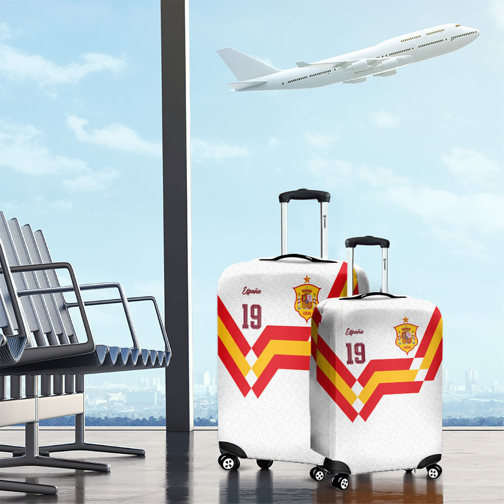 Custom Spain National Football Luggage Cover Geometric Flag Stripe Pattern Retro Graphic Concept