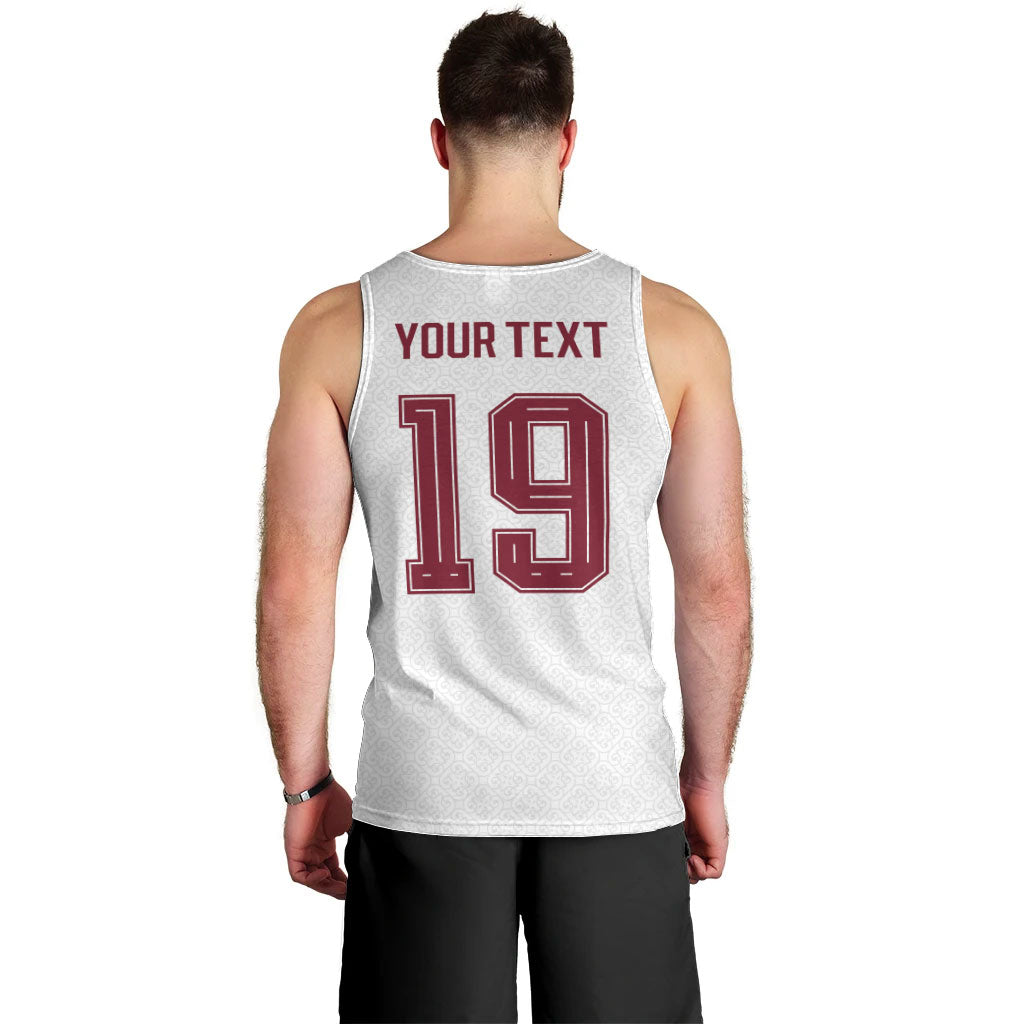Custom Spain National Football Men Tank Top Geometric Flag Stripe Pattern Retro Graphic Concept