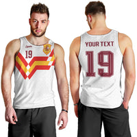 Custom Spain National Football Men Tank Top Geometric Flag Stripe Pattern Retro Graphic Concept