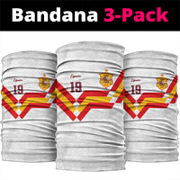 Custom Spain National Football Neck Gaiter Geometric Flag Stripe Pattern Retro Graphic Concept