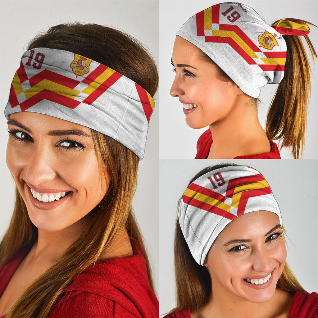 Custom Spain National Football Neck Gaiter Geometric Flag Stripe Pattern Retro Graphic Concept