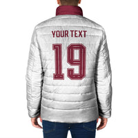 Custom Spain National Football Padded Jacket Geometric Flag Stripe Pattern Retro Graphic Concept
