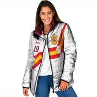 Custom Spain National Football Padded Jacket Geometric Flag Stripe Pattern Retro Graphic Concept
