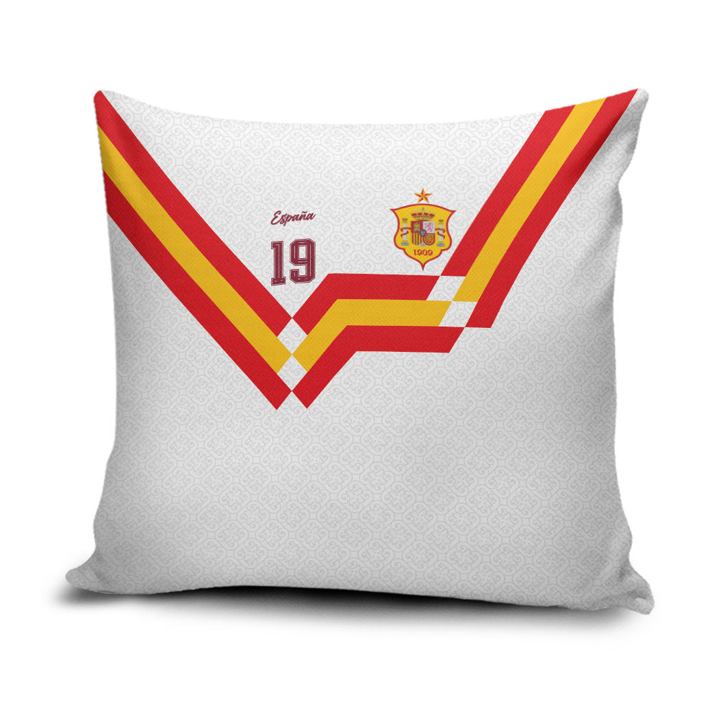 Custom Spain National Football Pillow Cover Geometric Flag Stripe Pattern Retro Graphic Concept
