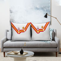 Custom Spain National Football Pillow Cover Geometric Flag Stripe Pattern Retro Graphic Concept