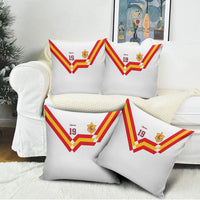 Custom Spain National Football Pillow Cover Geometric Flag Stripe Pattern Retro Graphic Concept