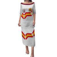 Custom Spain National Football Puletasi Geometric Flag Stripe Pattern Retro Graphic Concept