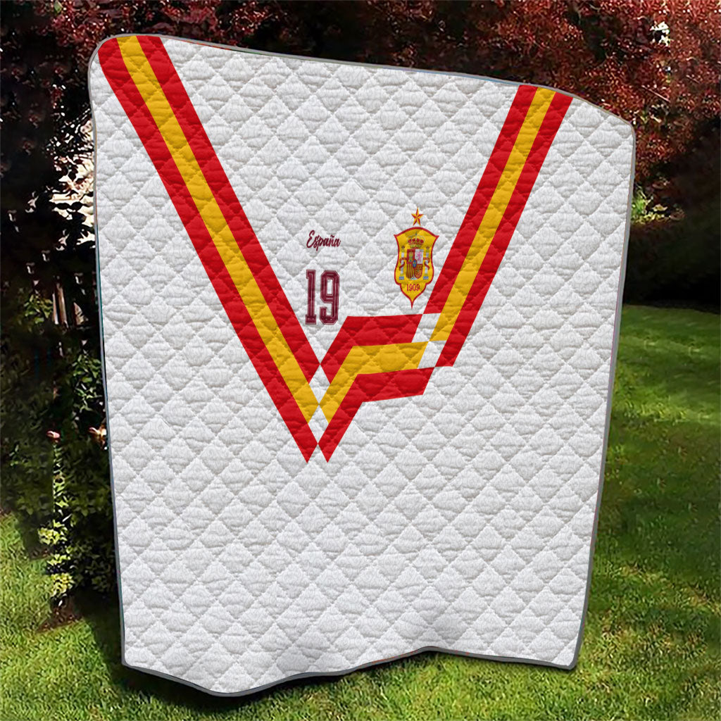 Custom Spain National Football Quilt Geometric Flag Stripe Pattern Retro Graphic Concept