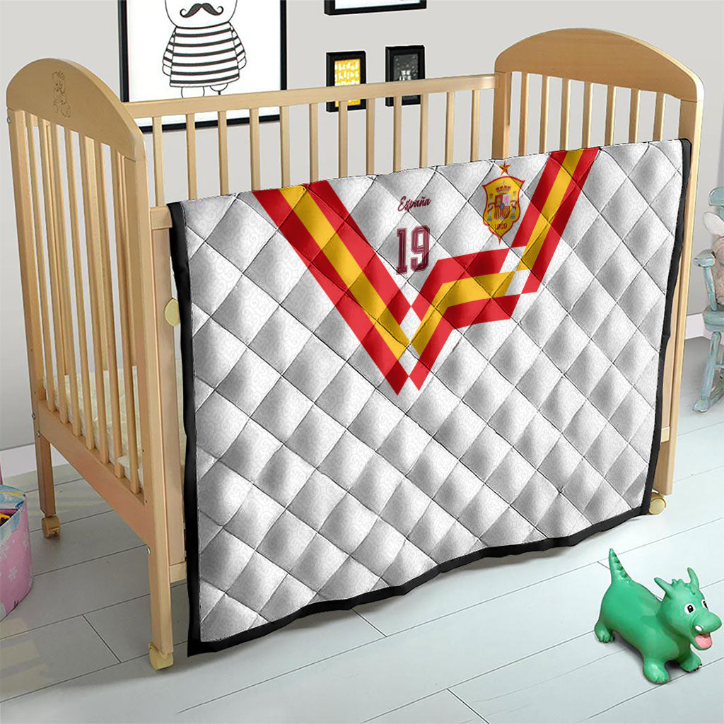 Custom Spain National Football Quilt Geometric Flag Stripe Pattern Retro Graphic Concept