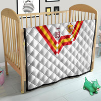 Custom Spain National Football Quilt Geometric Flag Stripe Pattern Retro Graphic Concept