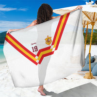 Custom Spain National Football Sarong Geometric Flag Stripe Pattern Retro Graphic Concept